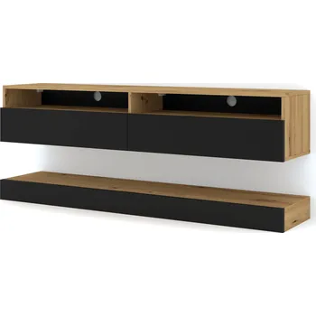 Televizní stolek TV stolek DUO 160 cm závěsný černý dub artisan