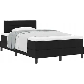 Postel Černá postel s matrací 203 x 120 x 88 cm, nastavitelné čelo