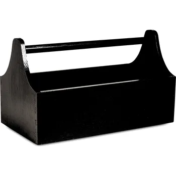 Obraz Dřevěná Dekorativní Bedýnka na Bylinky 34x18x20,5 cm Černá