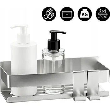 POLIČKA DO SPRCHY K ZAVĚŠENÍ, Z NEREZOVÉ OCELI, SPRCHOVÝ KOŠÍK