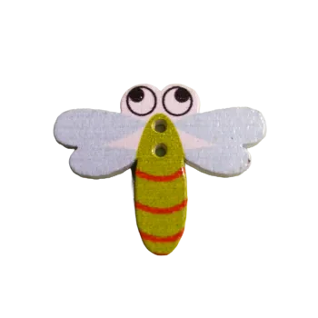 Knoflík Knoflík dřevěný vážka zelená