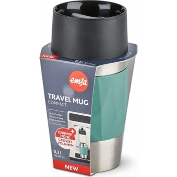 Termohrnek Emsa TRAVEL MUG Compact Thermobecher (petrol/edelstahl, 0,3 Liter, Drehverschluss)
