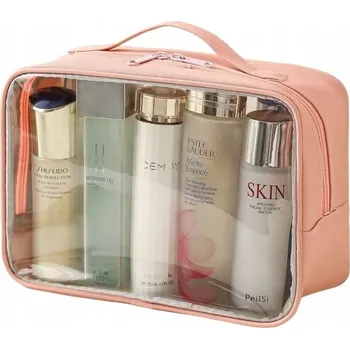 Kosmetická taška Kosmetická taštička Ecarla PRŮHLEDNÁ RŮŽOVÁ bezbarvá