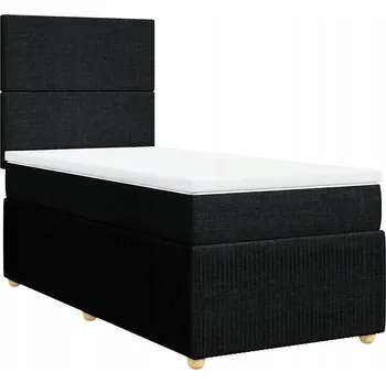 Postel Kontinentální postel černá 200 x 80 x 140,5/150,5 cm s matrací 80 x 200 x