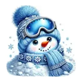 Nažehlovací obrázek - veselý sněhulák VIII (8,7 x 9,0 cm)