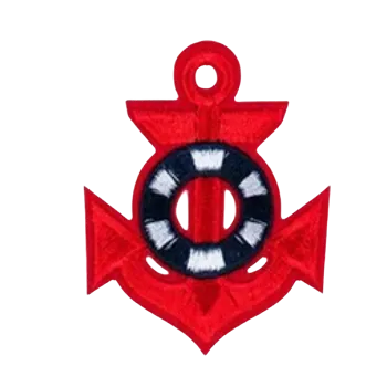 Nažehlovací nášivka - kotva červená (5,0 x 6,0 cm)