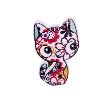 Knoflík Knoflík dřevěný kočička II