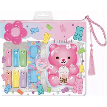 Obraz HOT FOCUS 332GB Omalovánka s fixami + 3D brýle - Medvídek