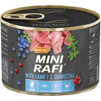 Krmivo pro psa Dolina Noteci Rafi mokré Krmivo Mini Lamb 185 g