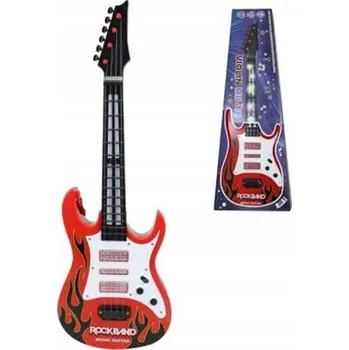 Hudební nástroj pro děti ELEKTRICKÁ KYTARA PRO DĚTI EDUKATIVNÍ NA BATERIE SVĚTLO ZVUK 53x20