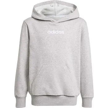 Dětská móda Dětská mikina adidas LINEAR FL HD J 128 Šedá, Bílá