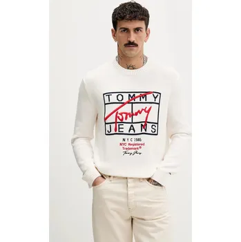 Pánský svetr Bavlněný svetr Tommy Jeans DM0DM22401 béžová 01X, vel. M