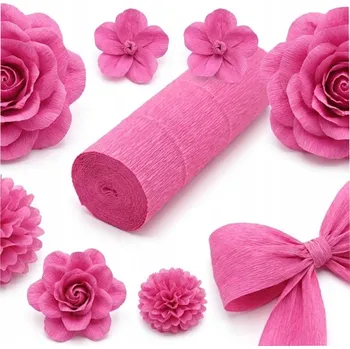 Obraz Italská krepová papírová stuha 550 Tmavě růžová 50x250 cm Dekorativní na dárky, květiny, SILNÁ 180g