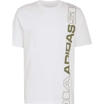 Pánské tričko Pánské triko adidas VERTICAL LINEAR LOGO GRAPHIC T-SHIRT 3XL Bílá, Zelená