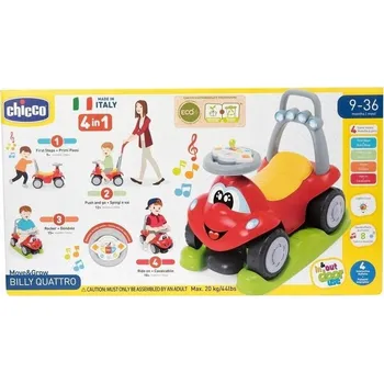 Dětské vozidlo CHICCO BILLY QUATRO 4V1 ODRÁŽEDLO S RUKOJEŤÍ