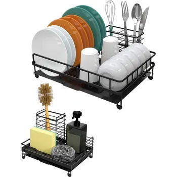 Odkapávač na nádobí Odkapávač na Nádobí Příbory Organizér 2ks Černý