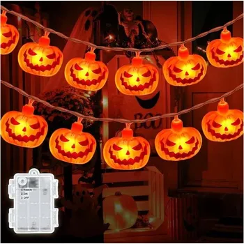 Vánoční dekorace Halloweenské řetězové světýlka, 3M 20LED dýňové řetězové světýlka na baterie, venkovní s 6hodinovým