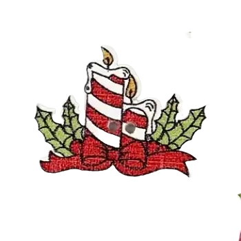 Knoflík Knoflík dřevěný vánoční svíčka