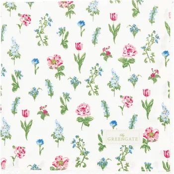 prostírání GREEN GATE Bavlněný ubrousek s krajkou Estrid White