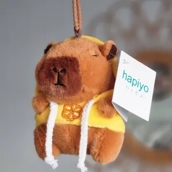 plyšák Mini plyšová hračka Kapybara v žluté mikině 12 cm