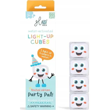 Hračka pro nejmenší Senzorické kostky do vody Glo Pals, vícebarevné - Party Pal