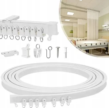 Garnýž FLEXIBILNÍ GARNÝŽ LIŠTA PRO ZÁVĚSY A ZÁCLONY 5M CELÁ SADA BÍLÁ