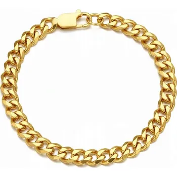 Náramek PÁNSKÝ ZLATÝ PÁNSKÝ NÁRAMEK Z CHIRURGICKÉ OCEL 316L 8 MM 23 CM