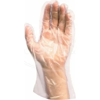 Jednorázové nádobí Rukavice (HDPE) jednorázová transparentní `L` v boxu [500 ks]