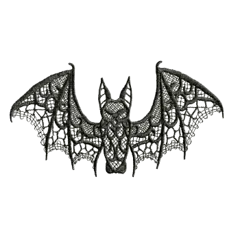 Krajková nášivka - netopýr (16,2 x 8,0 cm)