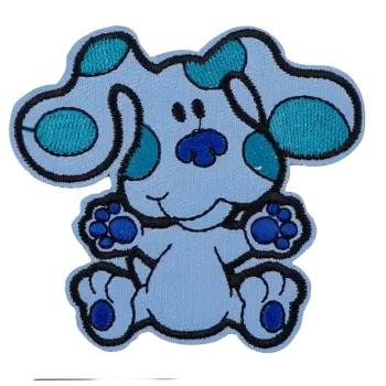 Nažehlovací nášivka - modrý pes (7,7 x 7,0 cm)