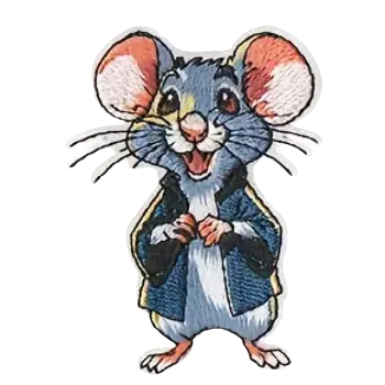 Nažehlovací nášivka - myška VI (5,3 x 7,1 cm)