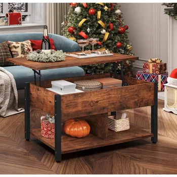 Konferenční stolek Konferenční stolek Songmics obdélníkový dub rustikální rozkládací industriální