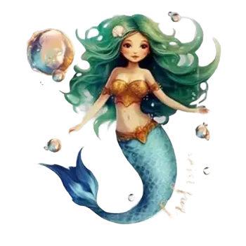 kreativní sada Nažehlovací obrázek - mořská panna s bublinami