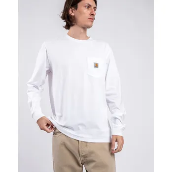 Pánské tričko Carhartt WIP L/S Pocket T-Shirt White L