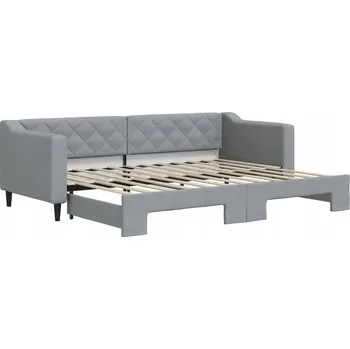 Pohovka Rozkládací lehátko/pohovka světle šedá 223x90x67 cm, 223x172,5x67 cm