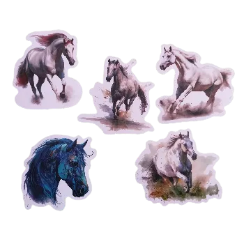 samolepka Samolepky - malovaní koně IV (sada 5 ks)