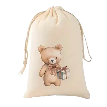 Dárková taška Stahovací sáček - s medvídkem I (10,0 x 14,0 cm)
