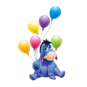 Party dekorace Nažehlovací obrázek - oslík s balonky (dva rozměry), Velikost: Střední