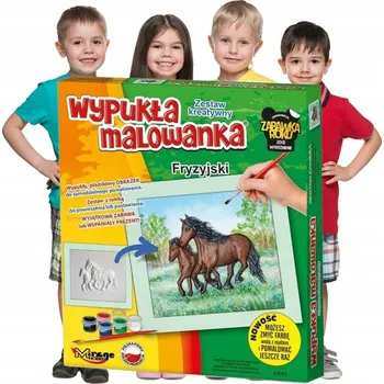 omalovánky 3D Omalovánky Koně Fríský Kůň Vypouklé Omalovánky