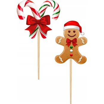 Vánoční dekorace Piki zapichovací dekorace vánoční Perníčky Vánoce 12 Ks