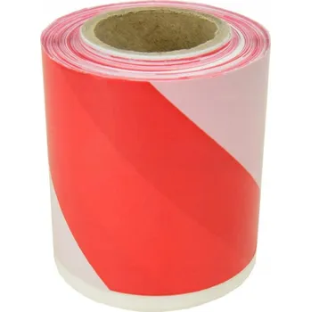 VÝSTRAŽNÁ ODDĚLOVACÍ PÁSKA 80mm ŠÍŘKA, 100m DÉLKA, BÍLO-ČERVENÁ