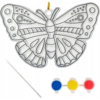 kreativní sada Vitrážová závěska k malování, DIY sada, umělecká sada - Motýl