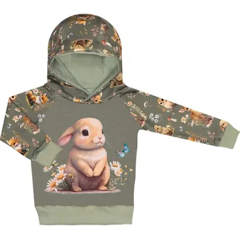 Mikina s kapucí - Lesní zvířátka - zajíček Velikost: 80