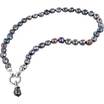 Náhrdelník JwL Luxury Pearls Náhrdelník z pravých kovově modrých perel JL0561 + 2 měsíce na vrácení zboží