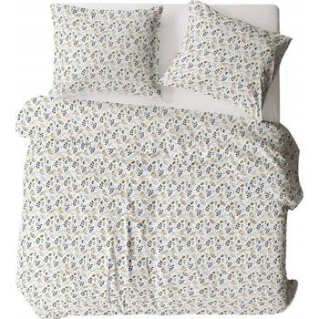 Povlečení Povlečení 140x200 bílé, vícebarevné, květiny - Flanela Komfort