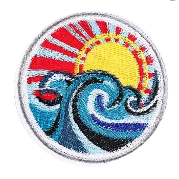 Nášivka Nažehlovací nášivka - slunce nad mořem (9,0 x 9,0 cm)