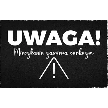 Rohožka KOKOSOVÁ VSTUPNÍ ROHOŽKA 40X60 ZÁBAVNÝ NÁPIS SARKASMUS DOMA