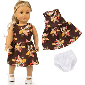 Doplněk pro panenku Letní oblečení pro panenky American Girl a Baby Born Varianta: hnědý set (17A)
