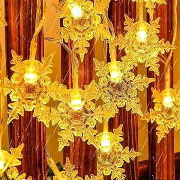 Vánoční dekorace Vánoční osvětlení na stromeček Sváteční Vzor sněhové vločky 3m 20 LED diod Teplá bílá