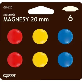 Dekorativní magnet MAGNETY NA TABULI 20 MM BAREVNÉ KULATÉ BLISTR MAGNET ŠKOLNÍ KANCELÁŘ